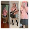 Anime Bocchi the Rock Gotou Hitori Cosplay Kostüm Yamada Ryou Rosa Mantel Rock JK Uniform Halloween Outfits