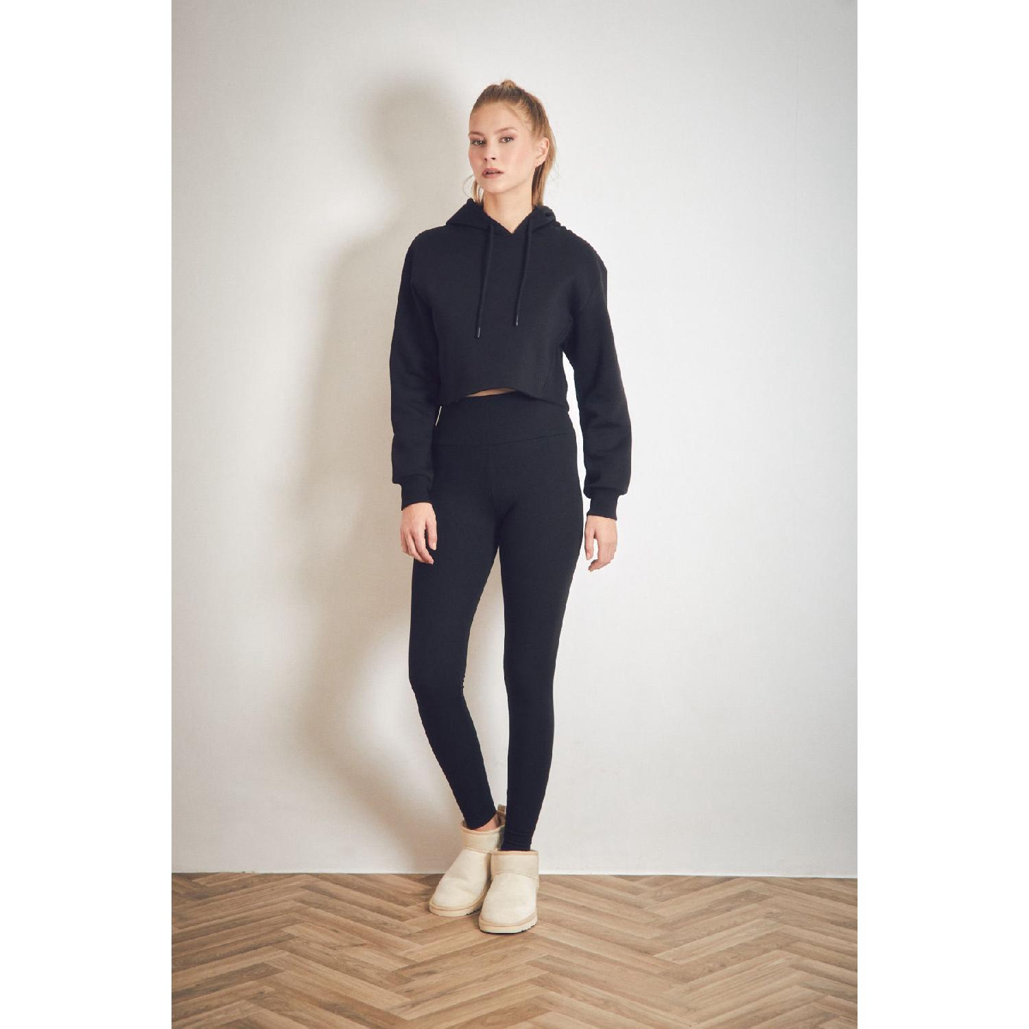 

Ribbed High Waist Leggings S чёрный