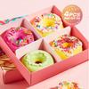 4 Pack Donut Shaped Bath Bombs Set Scented Moisturizing Bubble Bath Fizzies Natural Spa Hot Tub Relaxation Gifts for  Birthday Christmas Holiday