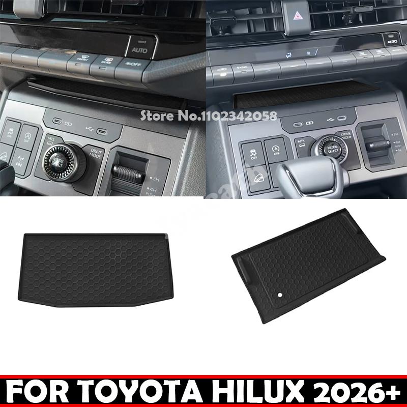 FOR TOYOTA HILUX 2026 2027 Silicone Center Control Upper Storage Box Pad Panel Wireless Charging Pad Interior Accessories