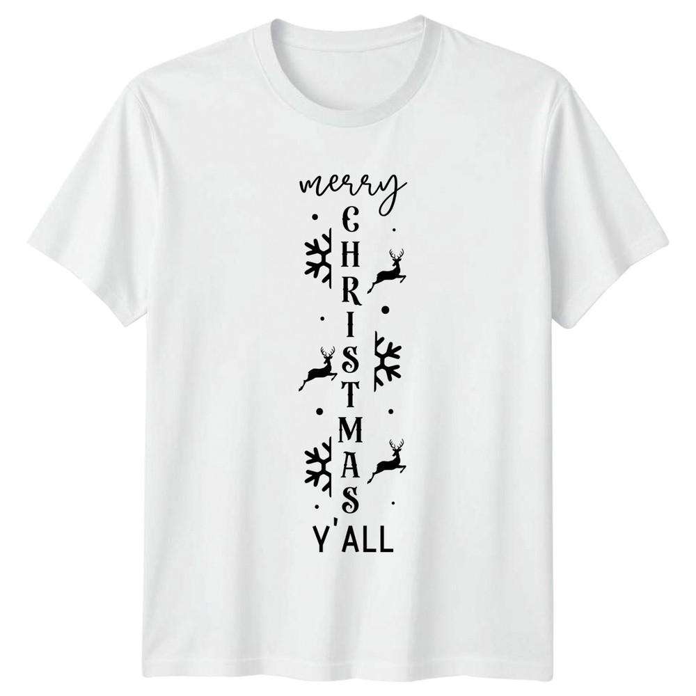 Merry Christmas Yall TShirt Southern Farmhouse Seasonal Christmas S