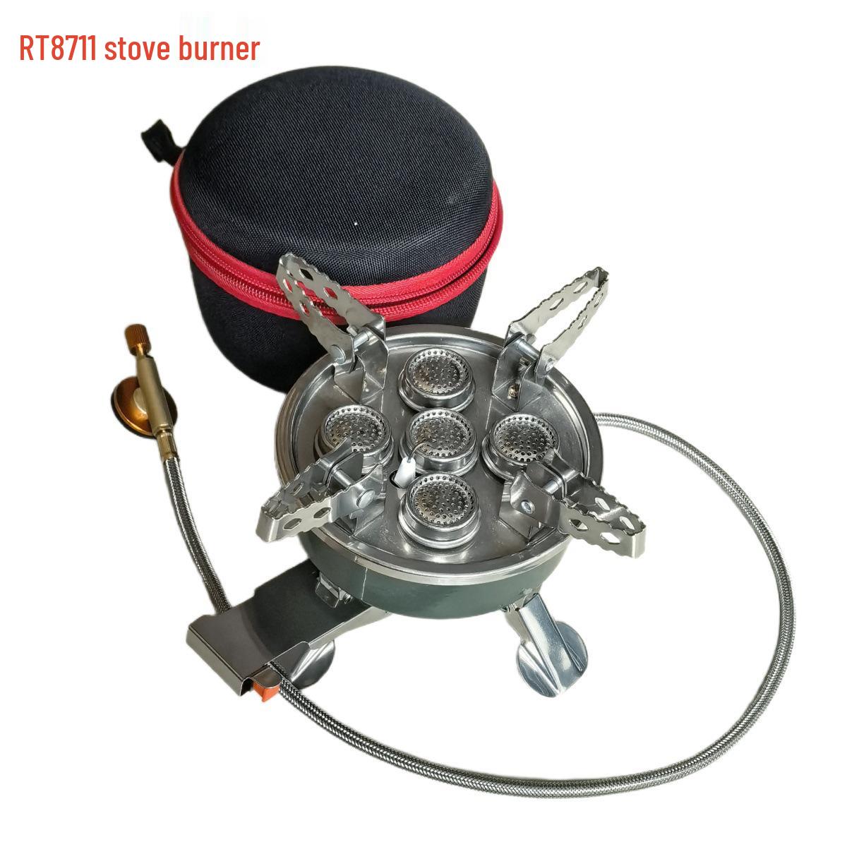 

Portable Windproof Five-Head Gas Stove for Outdoor Camping, Picnics, and Mountaineering.