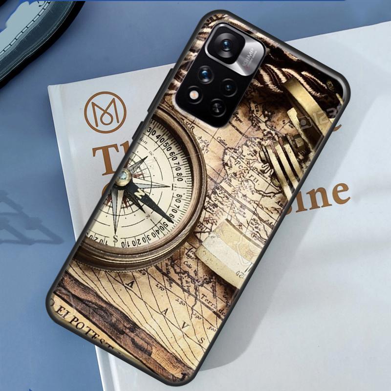 Compass Case For Xiaomi Redmi 14C 13C 10C 12C Redmi Note 13 14 Pro 12 11 9 10 9S 10S 11S 12S Cover