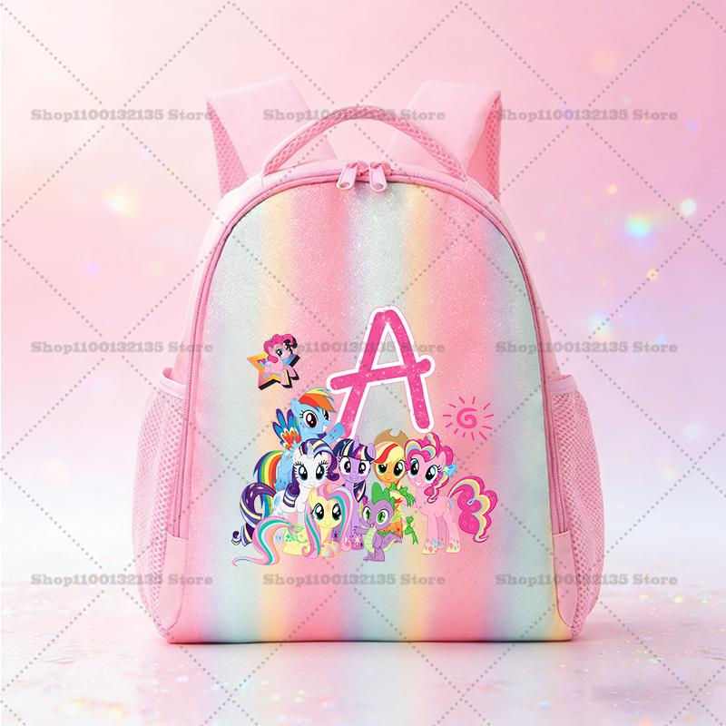 My Little Pony Schoolbag Kawaii Anime Pattern Pink Backpack Primary School Kindergarten Cartoon Shiny Bookbag Stationery Gifts Kid Friendly