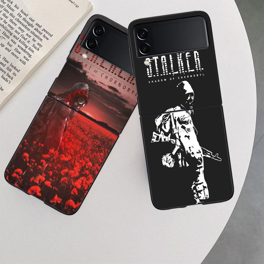 Game Stalker Phone Case For Samsung Z Flip 7 6 5G Galaxy Z Flip 5 4 3 Black Hard Cell Cover Luxury PC Shell Coque