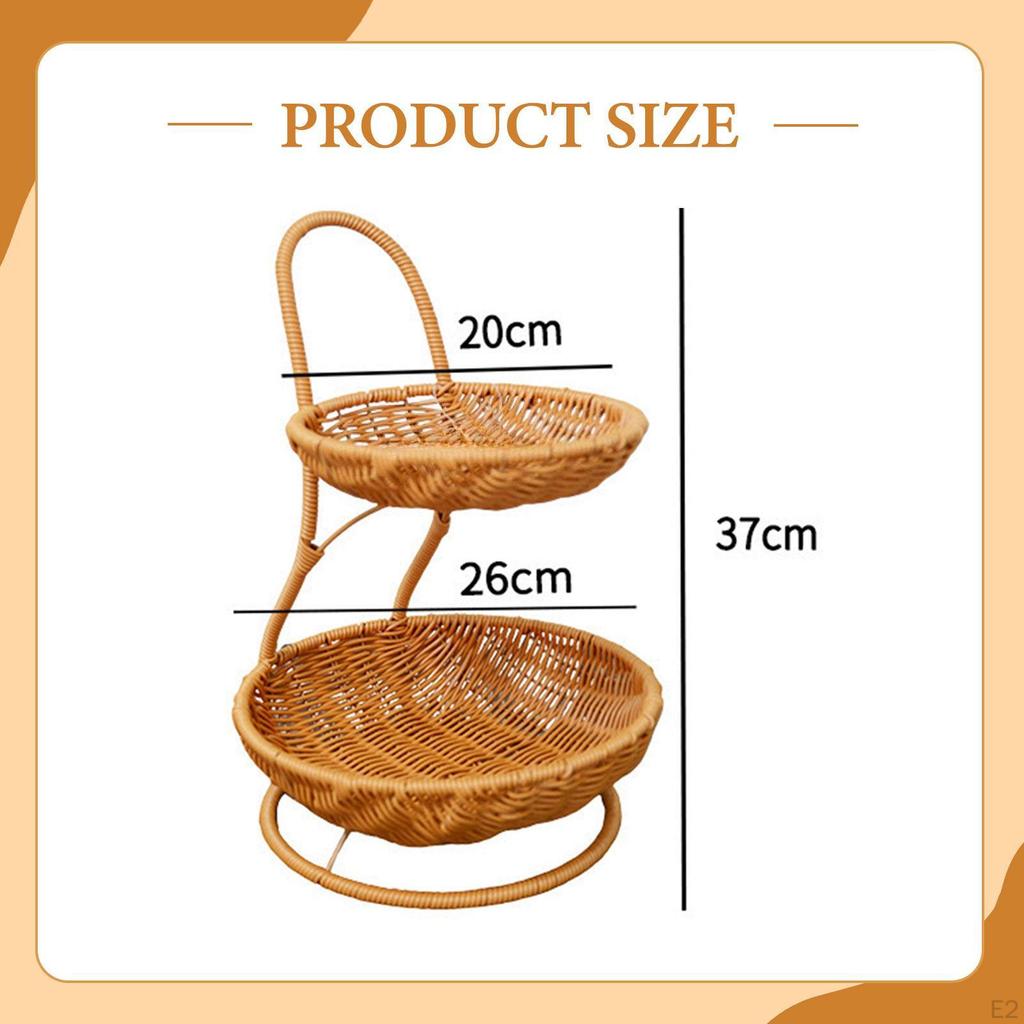 Eleganter und schlichter geflochtener Obstkorb aus Kunst rattan, Mehrzweck-Dekoschale für
