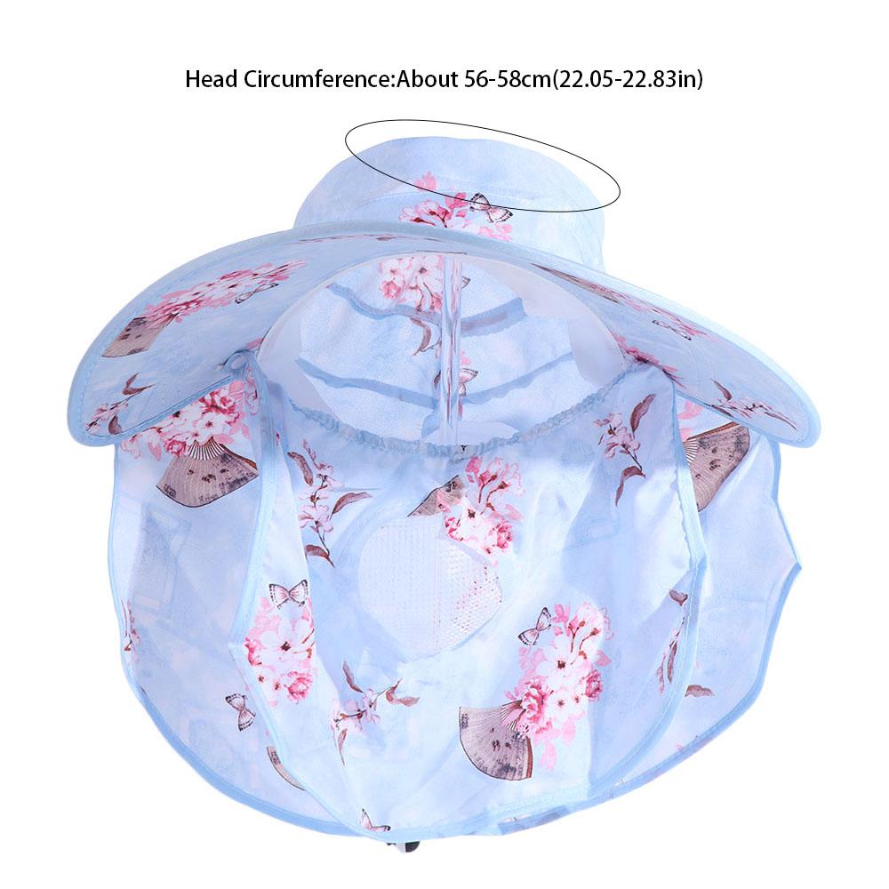 Wide-Brimmed Picking Tea Hat Flower Neck Protection Hat Peaked Cap Sunshade Shawl Cap  Travel