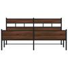 Metal Bed Frame Without Mattress Brown Oak Effect 180x200 Cm