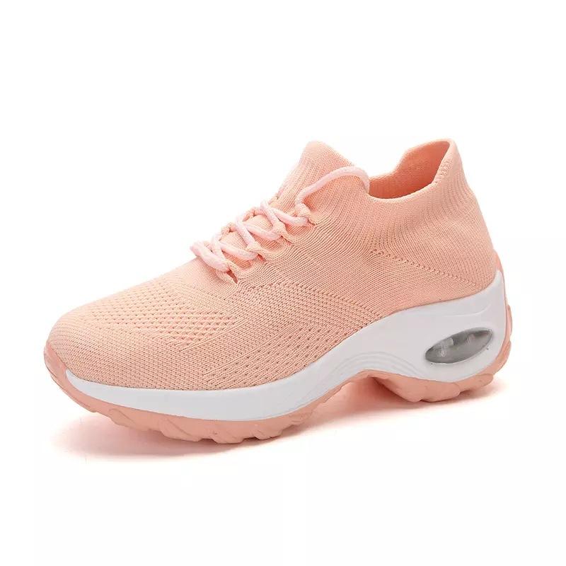 Women's Shoes Casual Sneakers Women's Flying Weaving Casual Running Shoes Socks Shoes Rockers