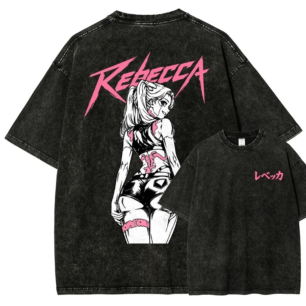 Cyberpunk Cotton T-shirt Men Women Washed Hip Hop Heavyweigh Streetwear Oversized Hip Hop Y2k Harajuku Short Sleeve Female Male Clothing