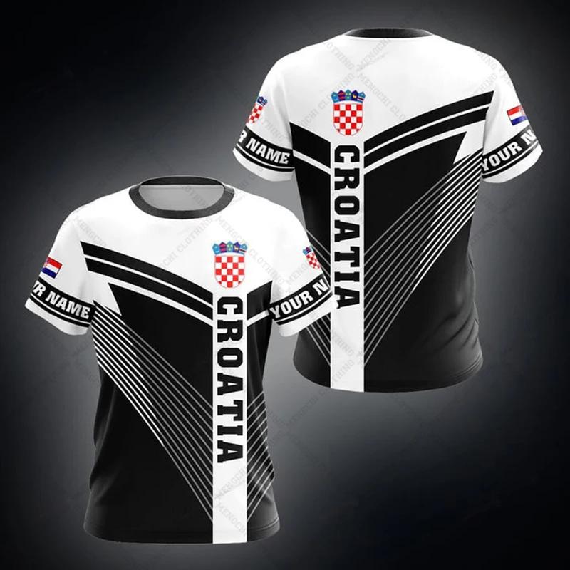 T-shirt personalizzate con grafica teschio emblema della Croazia T-shirt casual estive per uomo donna e bambino T-shirt oversize streetwear a maniche corte