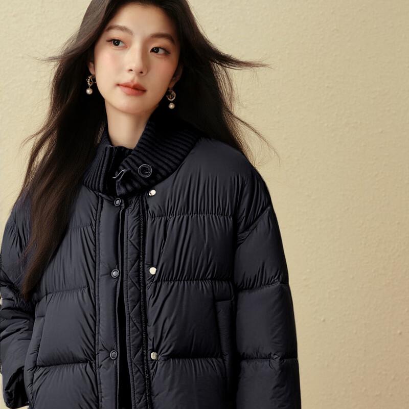 SEIFINI Women's Knitted High-Neck Puffer Down Jacket