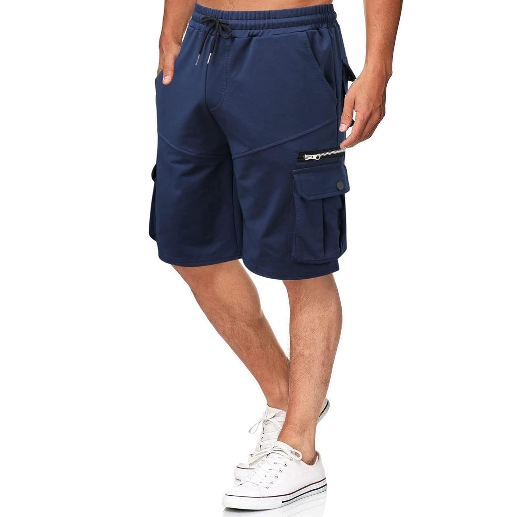 Pantaloncini da lavoro estivi da uomo Pantaloni larghi casual a cinque punti Pantaloncini da jogging da uomo con cerniera multitasche