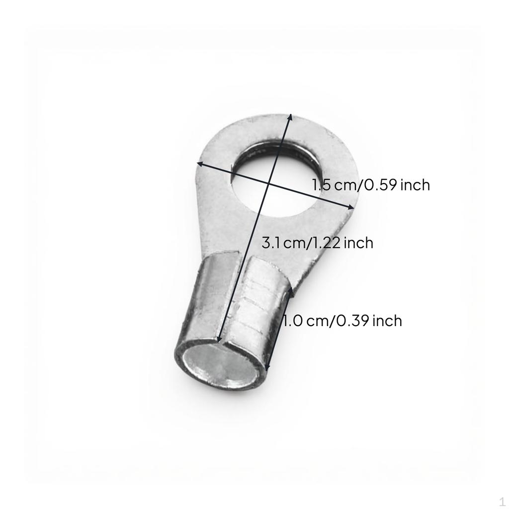 OT Copper Ring Terminal, coldpressed uncoated connector, wiring, vehicle, solar Silver OT168 100pcs