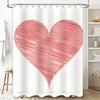 Hand-Drawn Red Heart Shower Curtain - Waterproof, Mildew-Resistant, Machine Washable For Romantic Bathroom Decorns