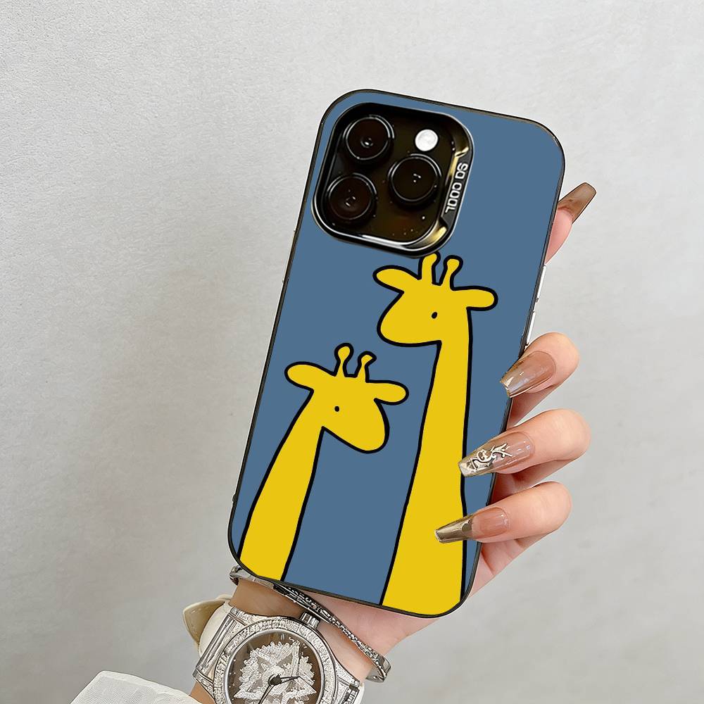 cartoon Phone Case For iPhone 17,16,15,14,13,12,11 Plus,Pro Max,XS,Colored Silver Plated Inside Cover