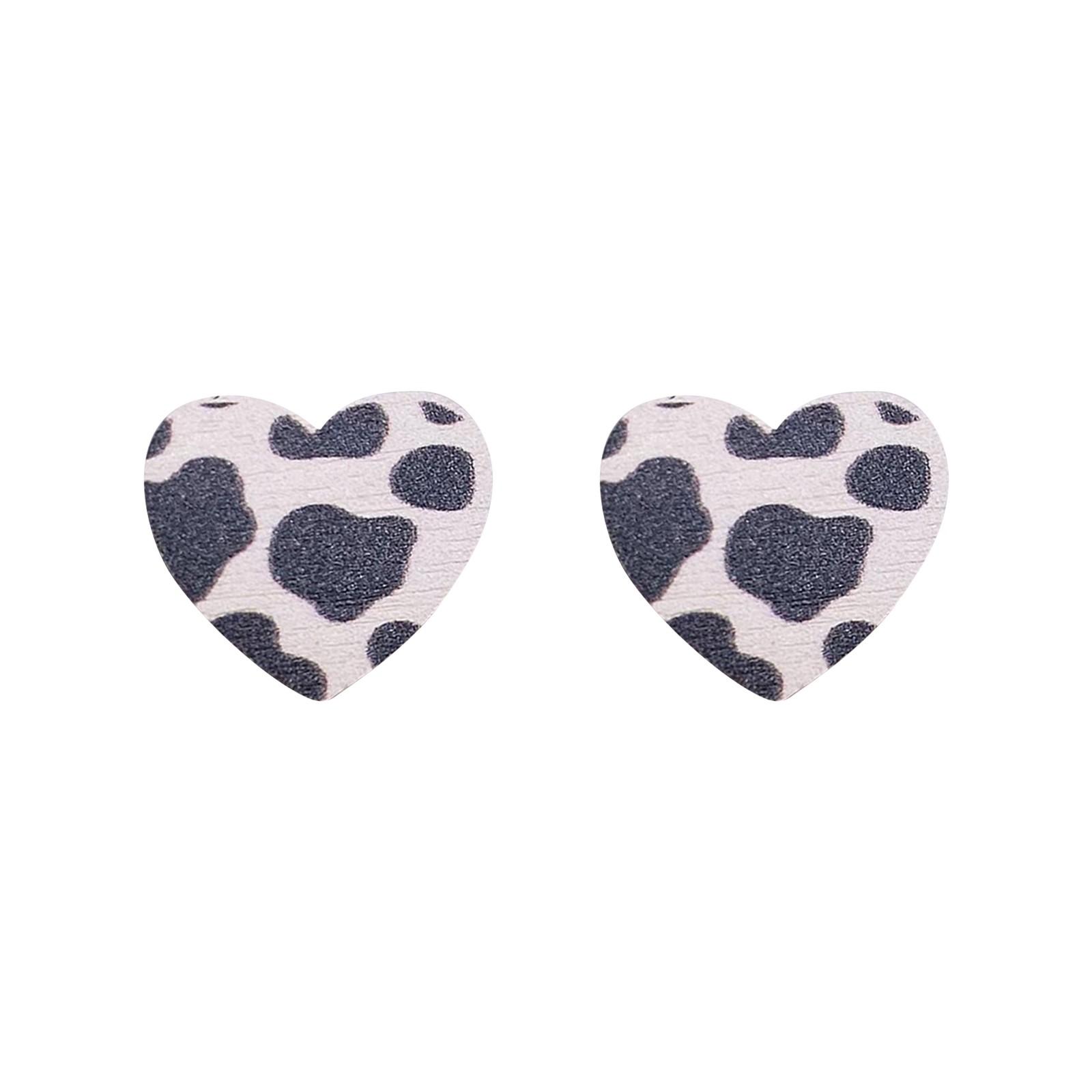 

Women s Earrings Creative Cow Pattern Print Personality And Fashion Jewelry Decorations One Size чорний
