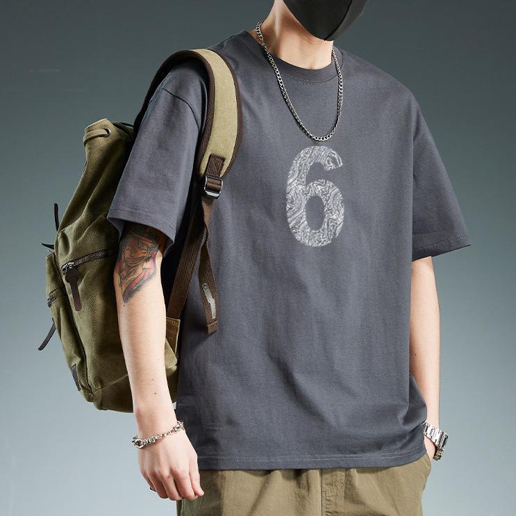 

Мужская футболка с коротким рукавом с принтом, хлопок, летние топы XXXL