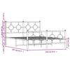 Metal Bed Frame with Headboard and Footboard White 140x200 cm