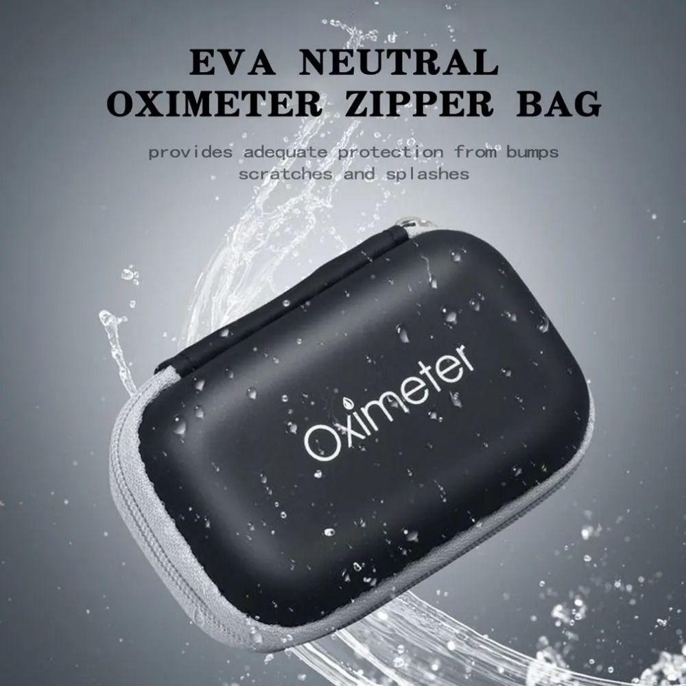 Zipper Pulse Oximeter Storage Bag Carrying Case Finger Pulse Oximeter Pouch Data Cable