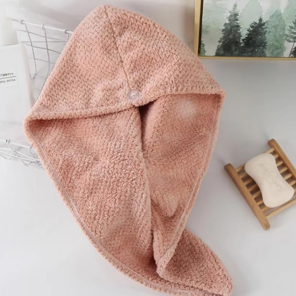Ultra Fine Fiber Towel With Dry Hat  Absorbent Towel Hair Dryer Towel Can Quickly Dry Curly Or Straight Short Hair Without Affe