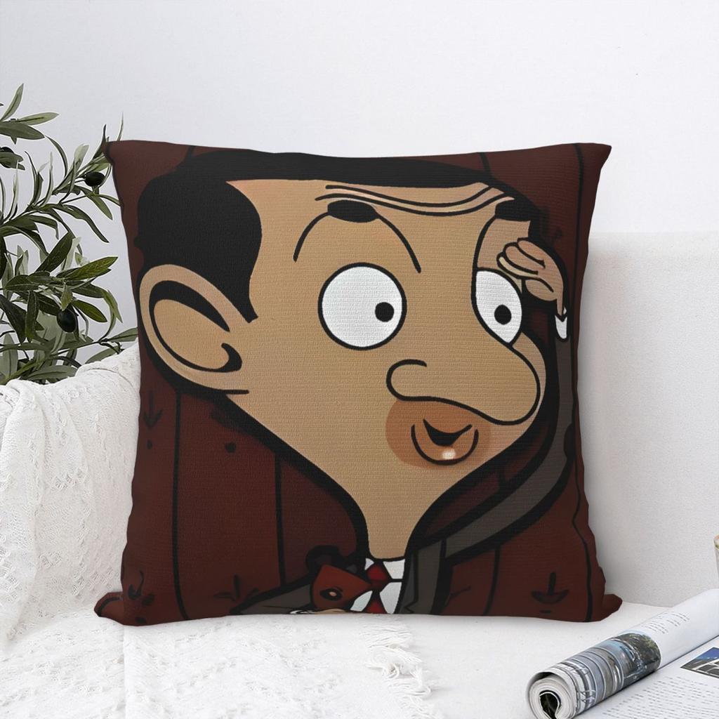 Mr Beans Cartoon Bären Kissenbezug Kissenhülle Quadratisch Grafische Kissenhülle Modische Kissenbezüge Für Sofa Zuhause Dekorativ