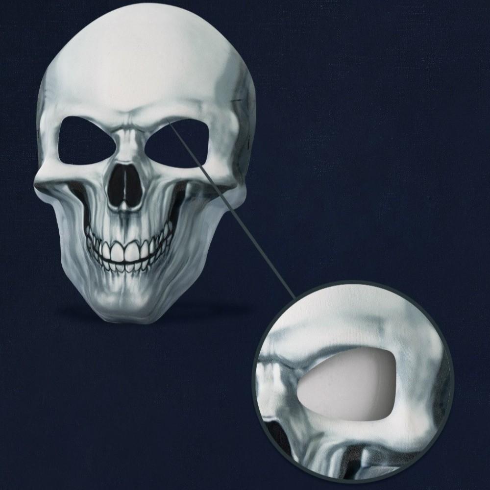 Masque d'Halloween Squelette Visage Complet Lumineux Effrayant Crâne Casque Facile à Porter Masque Cosplay de Fête Amusant