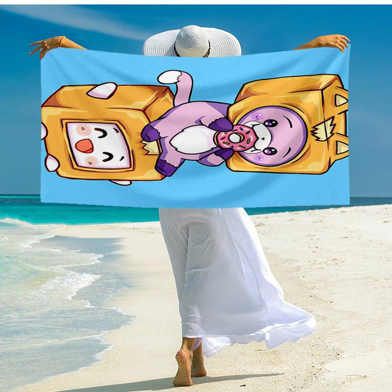 Ultra-Soft Beach Towel with LankyBox Theme,Ideal for Pool - Camping, Diving - Perfect Travel Essential, Vibrant Beach Towel.