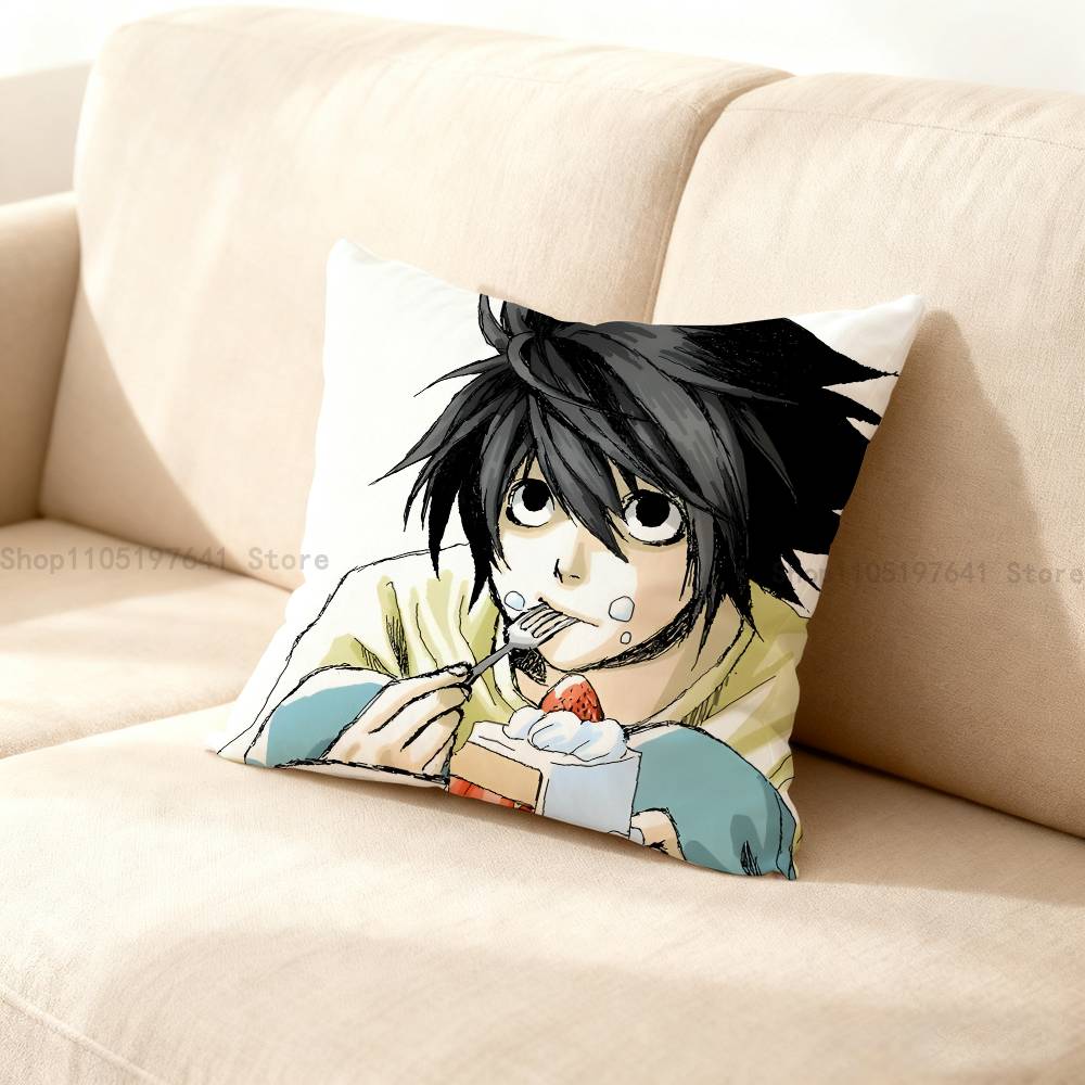 L-Lawliet D-Death Note Pillow Case For Sofa Decor Car Office Room Printing Cushion Cover Decorations And Protector