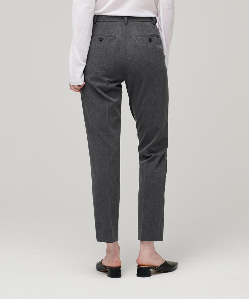 MUSINSA STANDARD WOMAN Women'S Slim Straight Hidden Banding Slacks [Medium Gray]