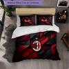 AC Milan Pattern 3 Pieces Bedding Set Soft Microfiber Duvet Cover with Pillow Cases for Bedroom