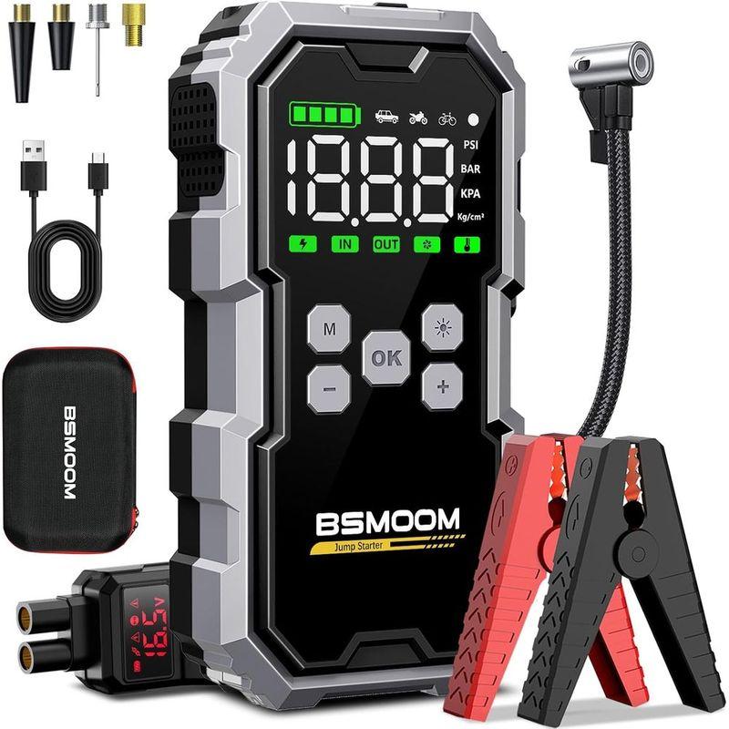 7000A 26800mAh Portable Jump Starter with Air Compressor, 150PSI for Gas Cars, LCD Display & Lights