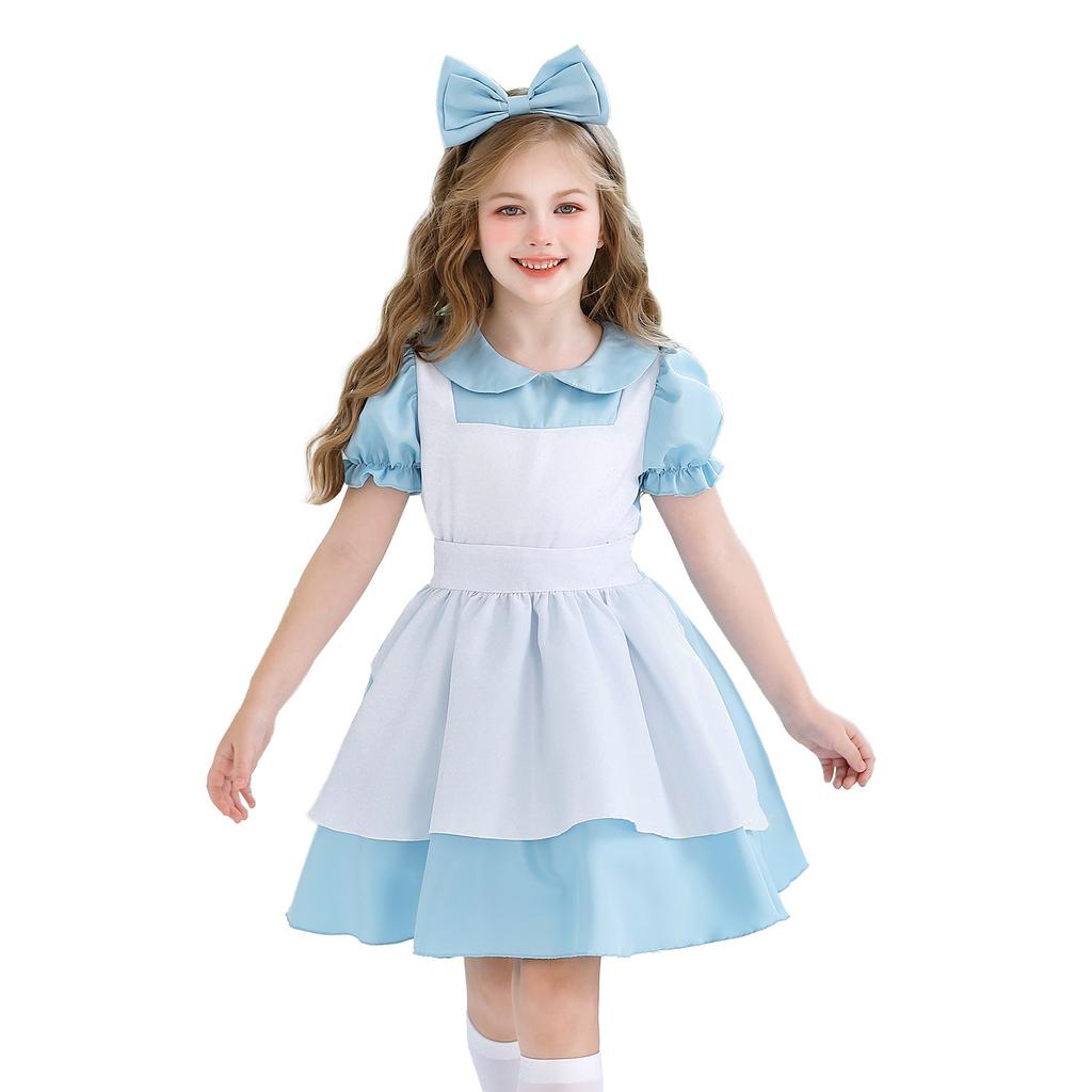 June 1st Children's Day Performance Clothes Alice Princess Dress Maid Clothes Girl Clothes Pastoral Farm Wind Dress Cos