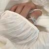 Mode Vintage Strass Unregelmäßiger Stern Partnerringe für Männer Frauen Verstellbarer Kristall Fünfzackstern Ring Schmuck Zubehör Geschenk