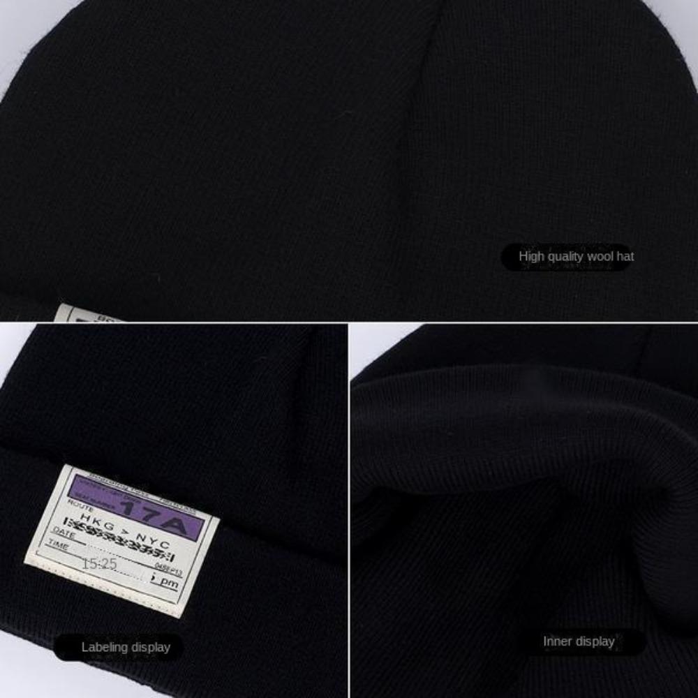 Einfarbige Strickwollmütze Elastische Überziehmütze Mode Häkelmütze für Herbst Winter
