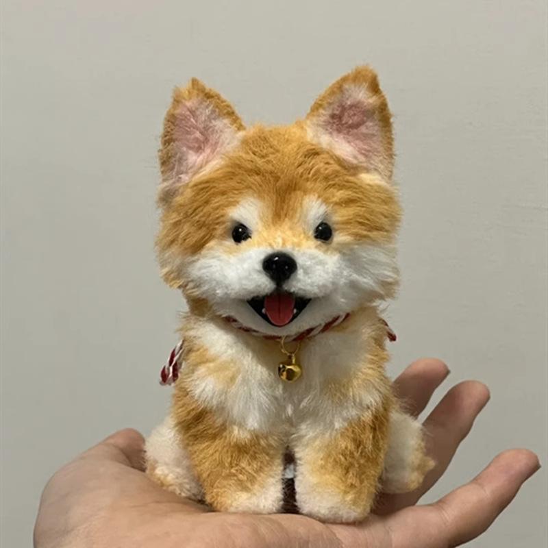 Uroczy Modny Twist Stick Piesek DIY Torba z Materiałami Ręcznie Robiona Pluszowa Lalka Dziewczynka Mały Prezent Shiba Inu Husky Ręcznie Robiona Torba z Materiałami