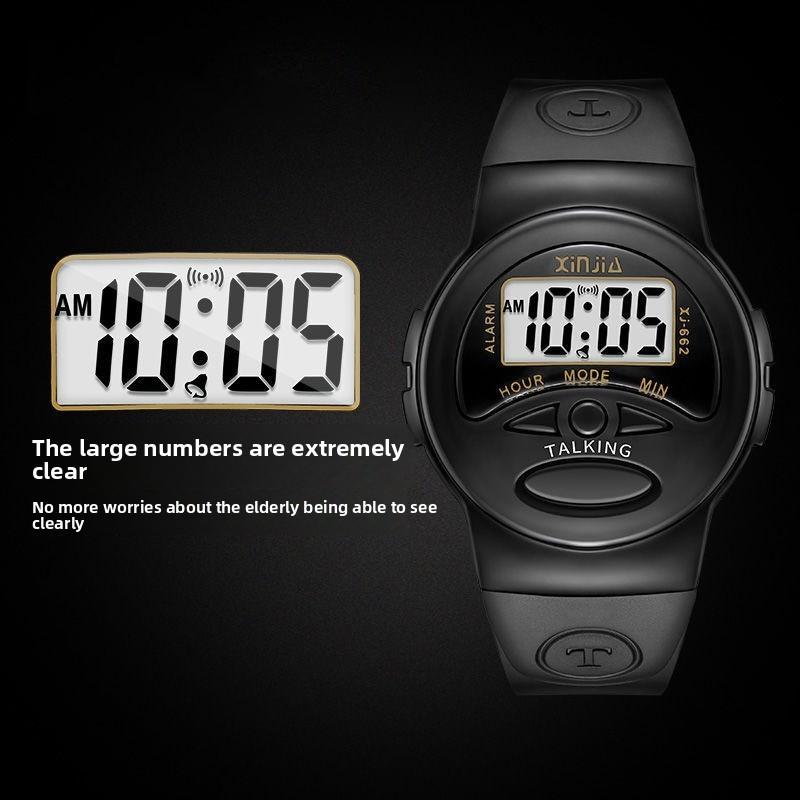 Digital Voice Alert Watch With Clear Display Daily Use Shock Proof Watches Gift