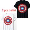 Red White Blue Print Men's T-Shirts Summer Fashion Street Outdoor Casual T-shirt Tops for Men's and Women's Tees Top
