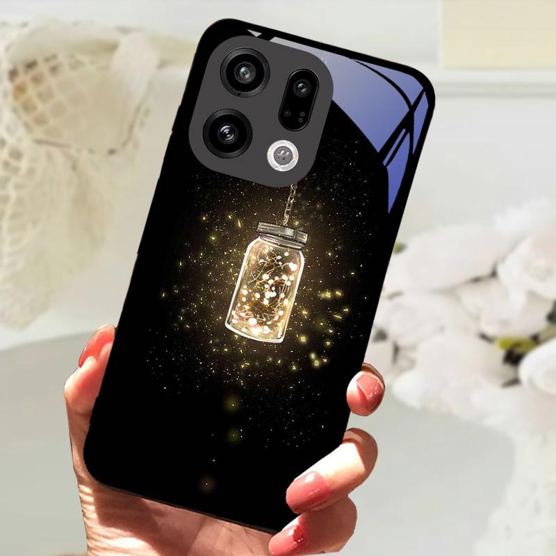 Für OPPO Find X9 Pro Hülle FindX9 PLJ110 Gehärtetes Glas Schutzrückseite Für OPPO Find X 9 X9Pro Handyhülle Stoßfänger Fundas