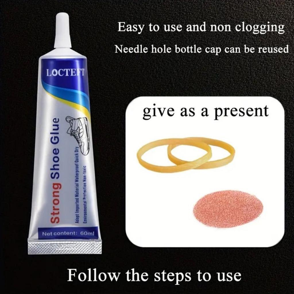 Strong Shoe Repair Adhesive - Transparent Flexible Plastic Material Adhesive, Tubular Quick Drying Shoe Fixing Solution, Shoe Adhesive
