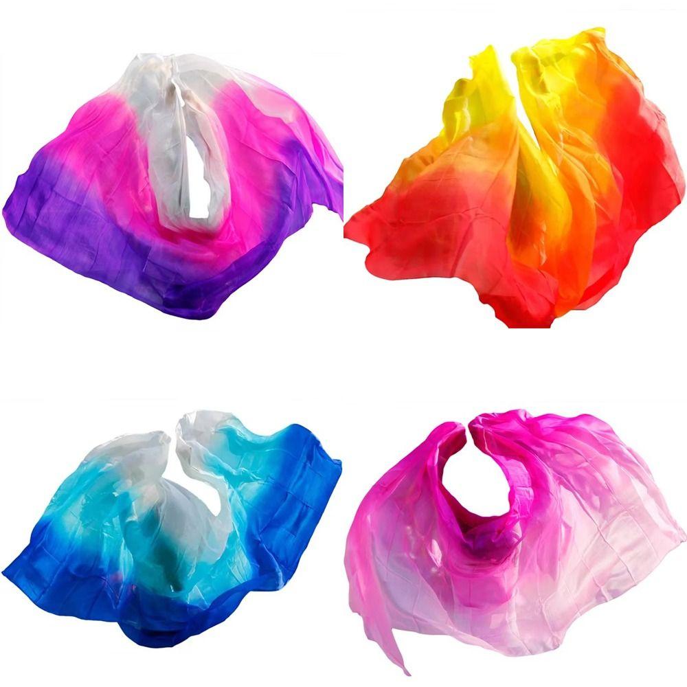 Light Texture Belly Dance Veils Gradient Color Dancing Shawl Latin Belly Dance Shawls