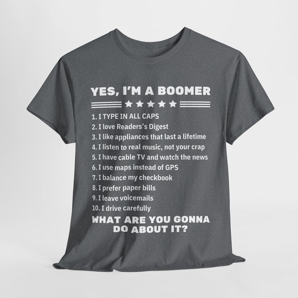 Funny Boomer TShirt Summer Tracksuit Mens Roundneck Shortsleeved Sportswear Casual Cotton Tops Breathable Fashion Streetwear