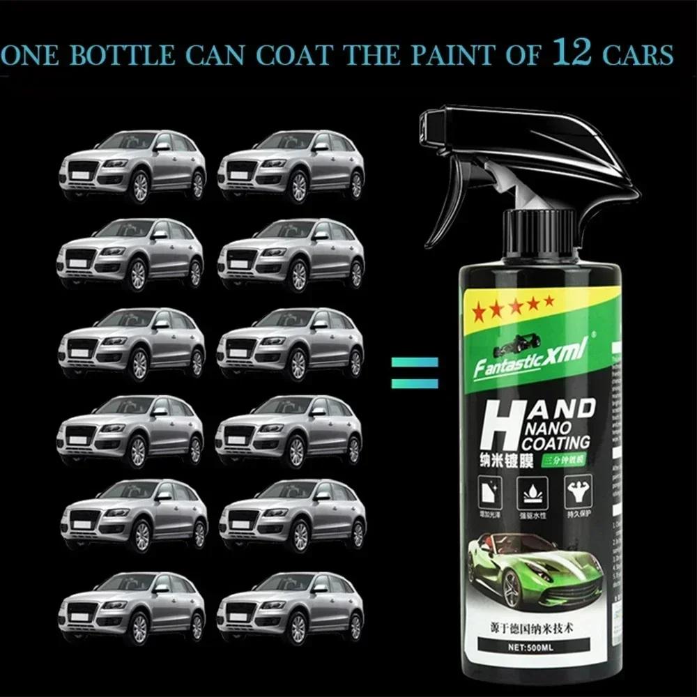 Nano keramický nátěr na auto 100ml-500ml, produkty pro detailing automobilů, tekutý sprej, lešticí voskový film, sada na péči o lak, ochranný nátěr, příslušenství