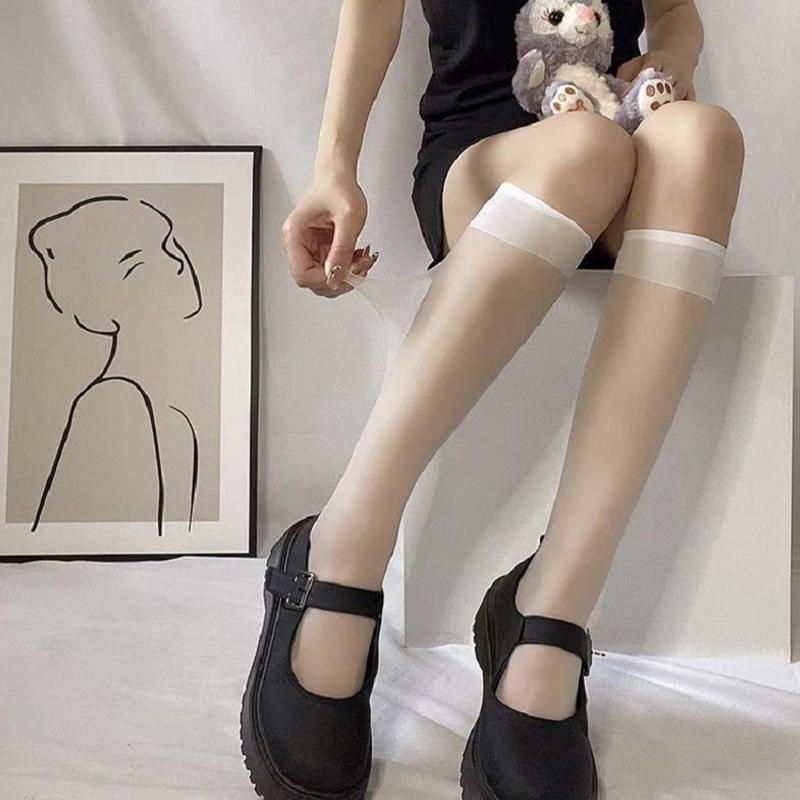 Breathable, Sexy Knee-High Durable Mid-Calf Socks Jk Style Thin Socks