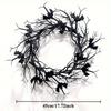 Halloween Wreath with Fake Raven - Spooky Black Plastic Hanging Decoration,for Haunted Houses,Fall Parties,Thanksgiving and Day