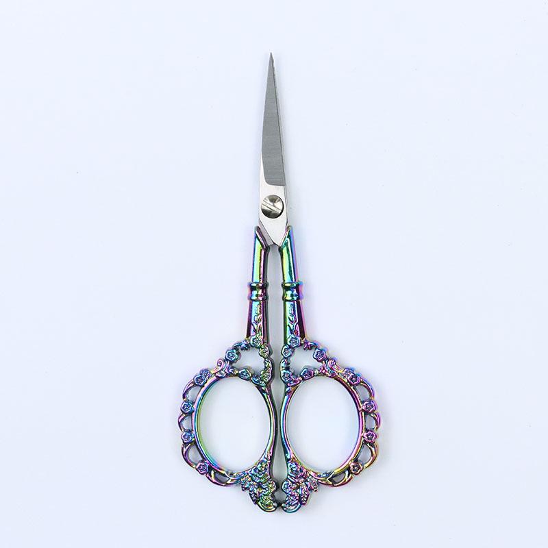 Retro Plum Blossom Stainless Steel Multi-purpose Scissors for Embroidery, Tea Bags, Sewing, and Office Use.