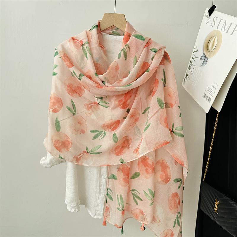 Winter Bohemina Ethnic Floral Viscose Shawl Wrap Lady Thin Scarves Fashion Tassel Pashmina High Quality Foulard Hijab Sjaal