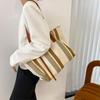 Large Capacity Shoulder Bag for Woman Fashion Stripe Handbag Shopping Bag Ladies Casual Tote Bag