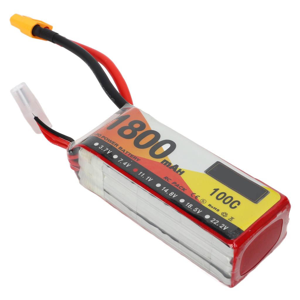 1800mAh RC Lipo Battery Pack Portable High Capacity with XT60 Plug Cell Lipo Battery 11.1V