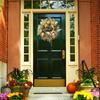 Fall Wreath For Front Door Wreath With Maple Leaf Artificial Pumpkins Wreath Thanksgiving Decoration Home Decoration